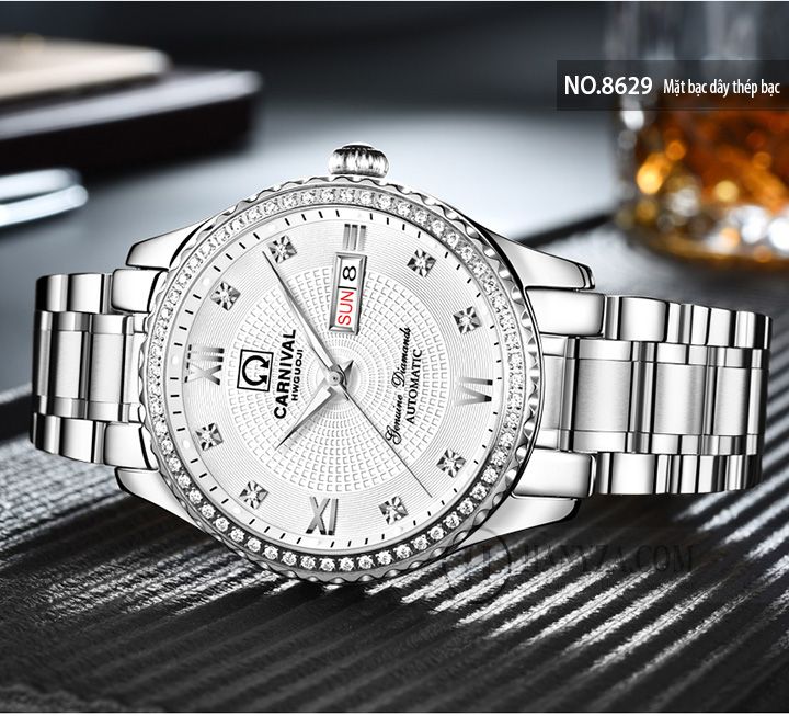 Đồng hồ cơ nam tự động đính đá CARNIVAL