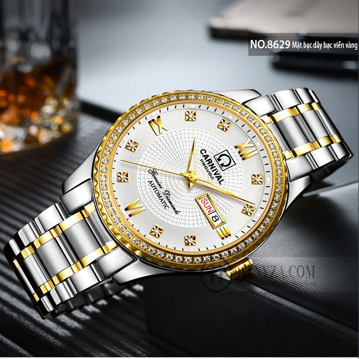 Đồng hồ cơ nam tự động đính đá CARNIVAL