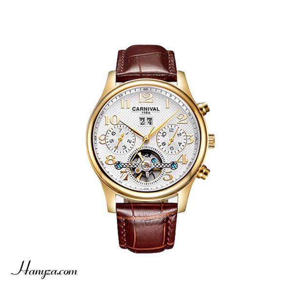 Đồng hồ cơ nam CARNIVAL Skeleton Tourbillon đa chức năng
