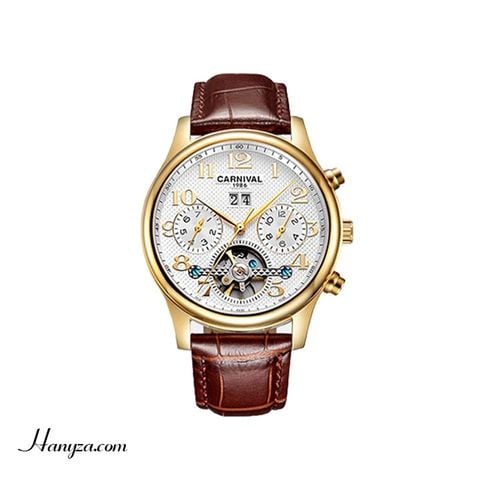 Đồng hồ cơ nam CARNIVAL Skeleton Tourbillon đa chức năng
