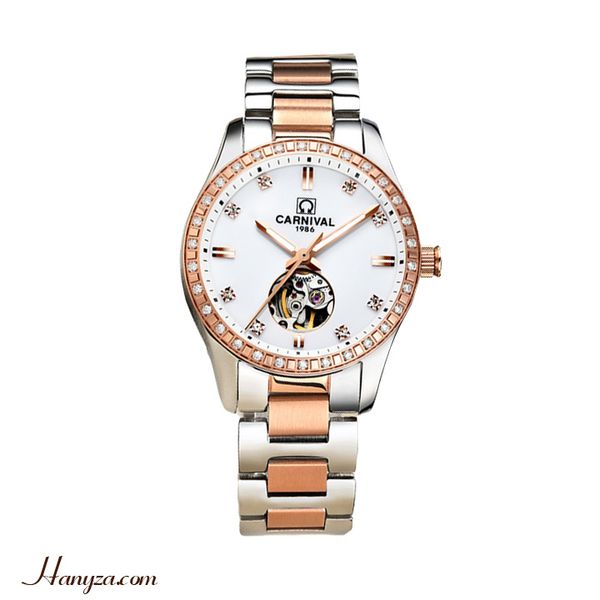 Đồng hồ cơ nữ CARNIVAL đính đá lộ cơ