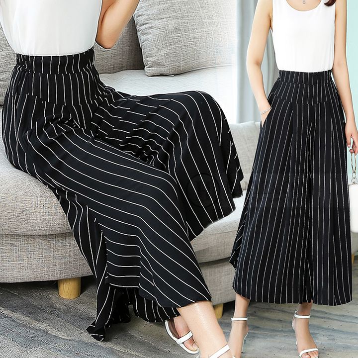 Quần giả váy trung niên phối họa tiết trẻ trung