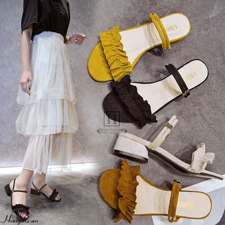 Sandal da lộn nữ thời trang