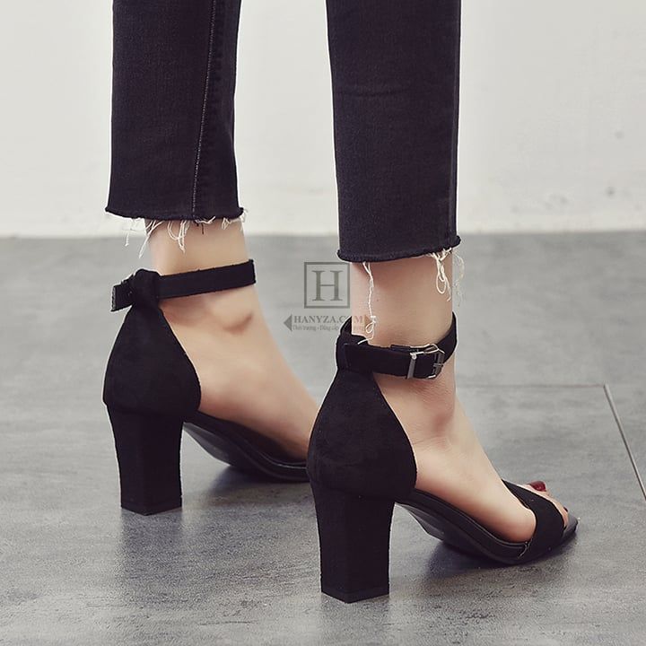 Sandal da lộn nữ cao gót