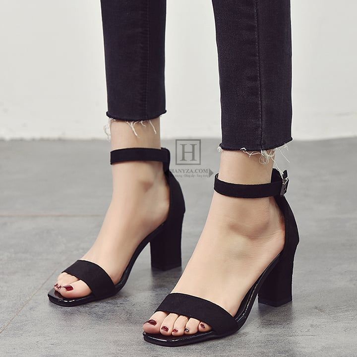 Sandal da lộn nữ cao gót
