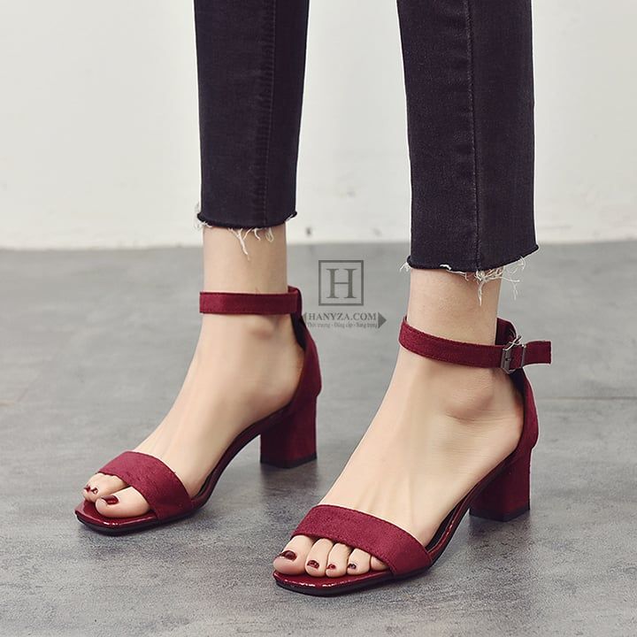 Sandal da lộn nữ cao gót