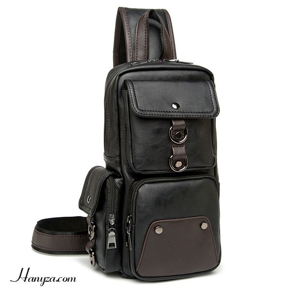 Túi đeo ngực nam kiểu dáng thể thao da năng