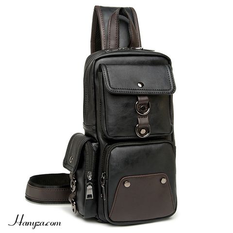 Túi đeo ngực nam kiểu dáng thể thao da năng