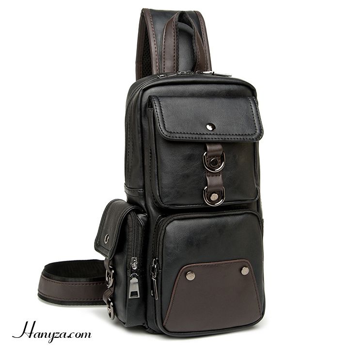 Túi đeo ngực nam kiểu dáng thể thao da năng