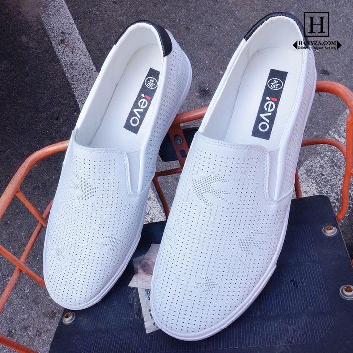 Giày lười nam đục lỗ chim én