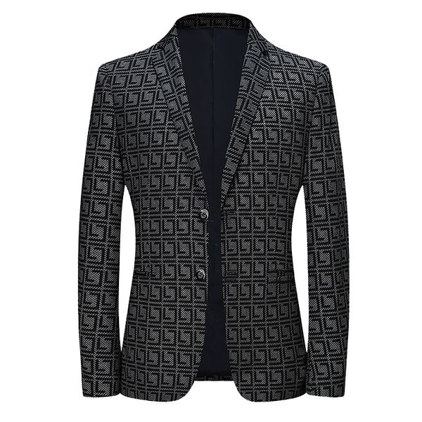 Áo blazer nam hai cúc hoạ tiết hình học