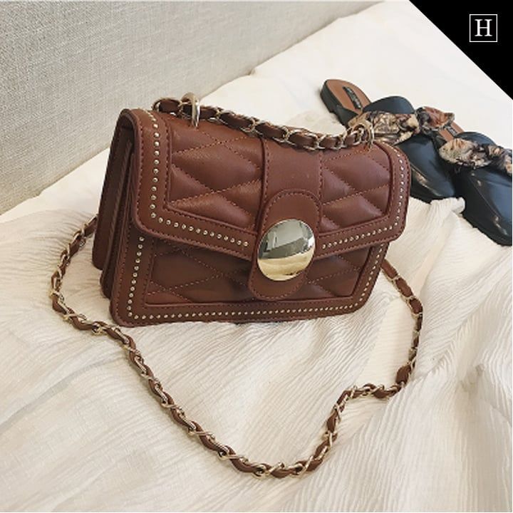 Túi hộp nữ khóa tròn mạ I705