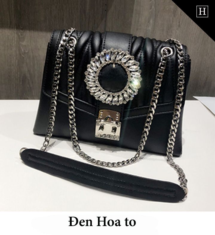 Túi Messenger nữ hoa đính kim sa