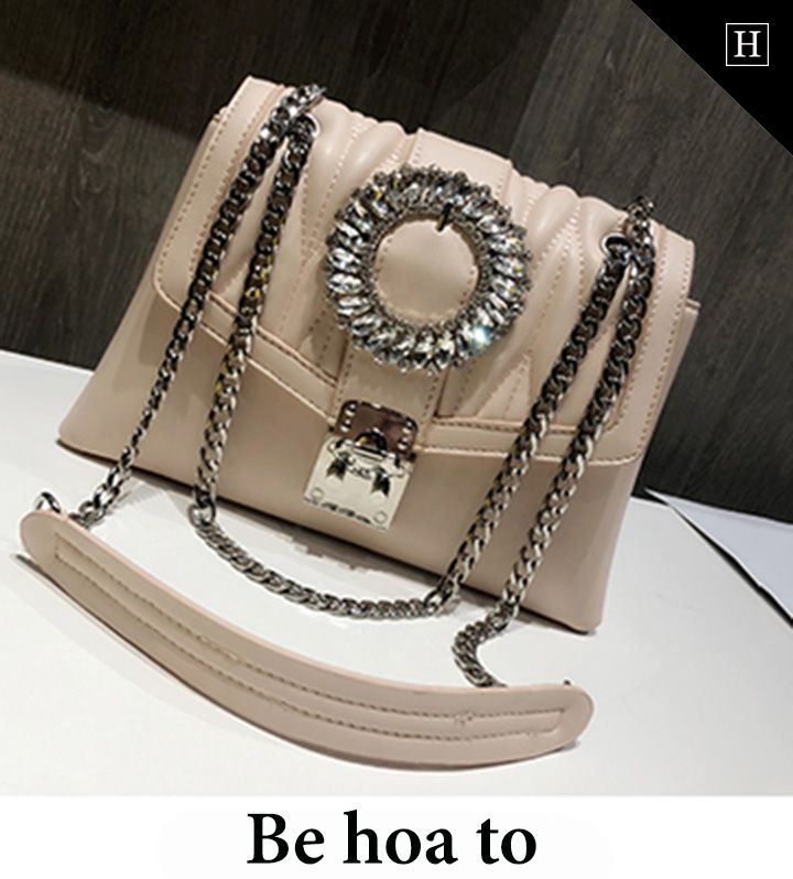 Túi Messenger nữ hoa đính kim sa