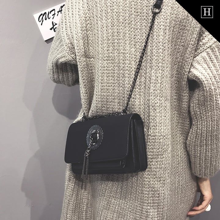 Túi Messenger Nữ Phối Da Lộn PM-17.201