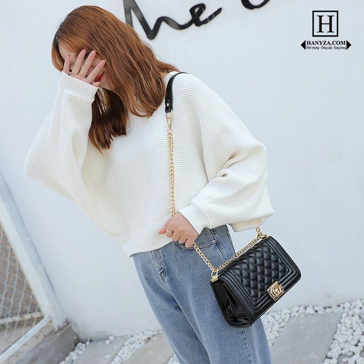 Túi đeo chéo nữ Vân hình thoi
