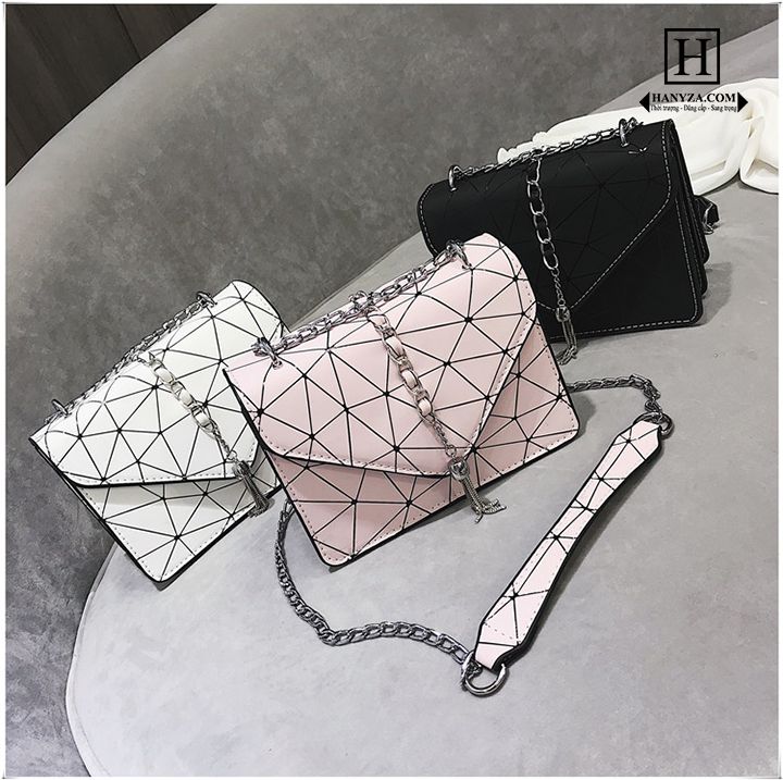 Túi messenger nữ họa tiết hình học