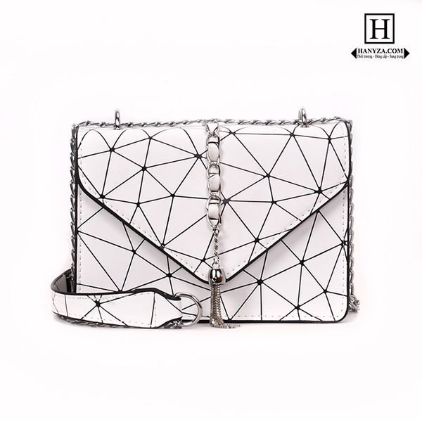 Túi messenger nữ họa tiết hình học
