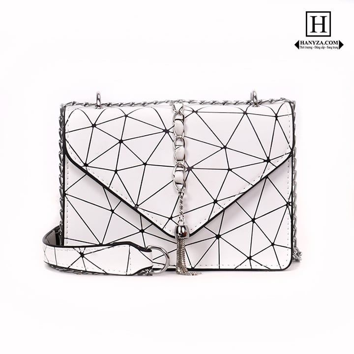 Túi messenger nữ họa tiết hình học