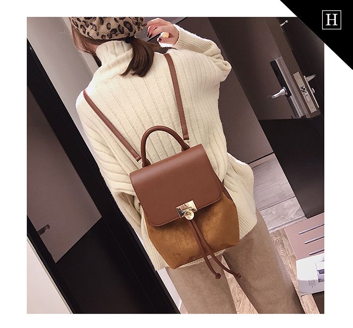 Balo nữ phối da lộn S-467