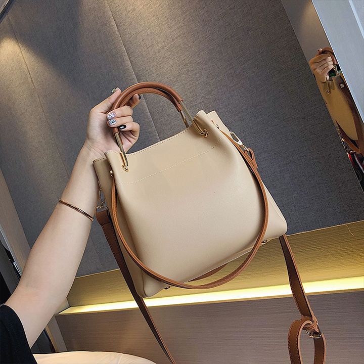 Túi Tote nữ phối quai xách kim loại