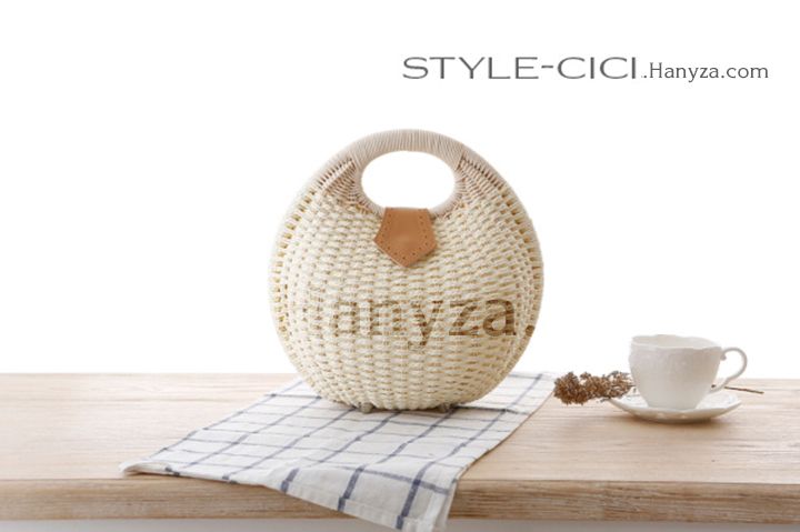 Túi xách mây đan hình trái dừa