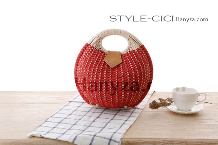 Túi xách mây đan hình trái dừa