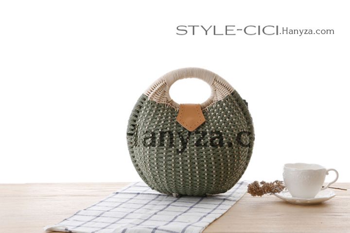Túi xách mây đan hình trái dừa