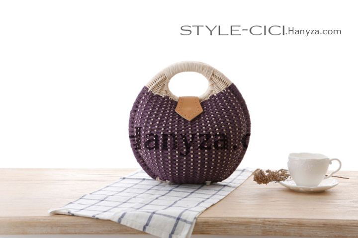 Túi xách mây đan hình trái dừa