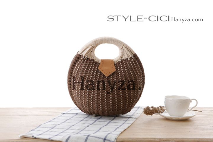 Túi xách mây đan hình trái dừa