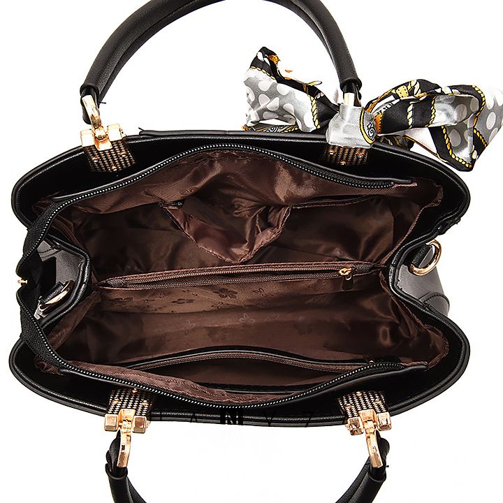 Túi xách nữ hoa 3D trang trí khăn lụa nổi bật