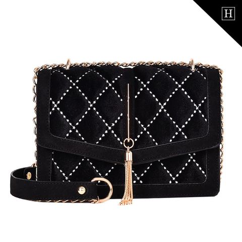 Túi nữ Messenger vân nhung hình thoi