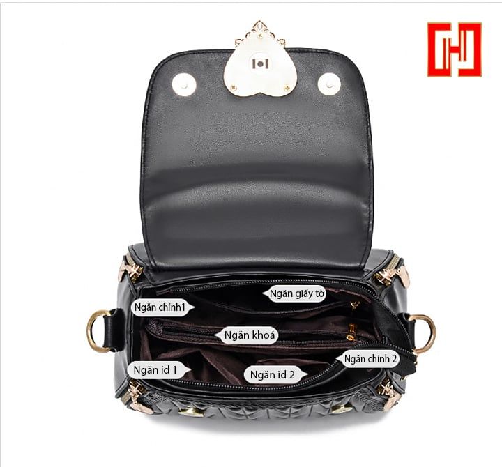 Túi nữ khoá trái tim vân nối Hanyza