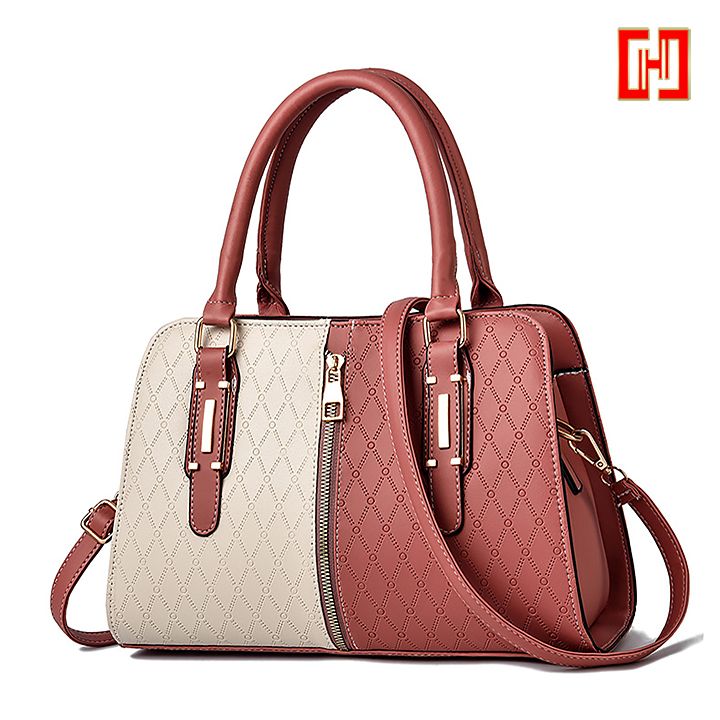 Túi xách nữ phối màu vân hình thoi Hanyza