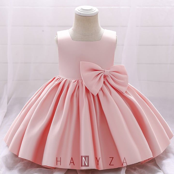 Váy công chúa bé gái sát nách phối nơ bé 1-4 tuổi