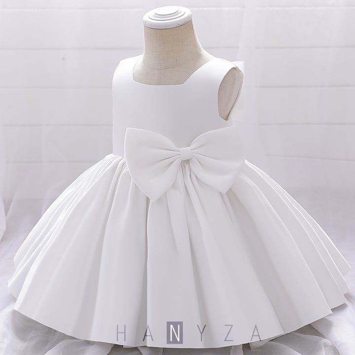 Váy công chúa bé gái sát nách phối nơ bé 1-4 tuổi