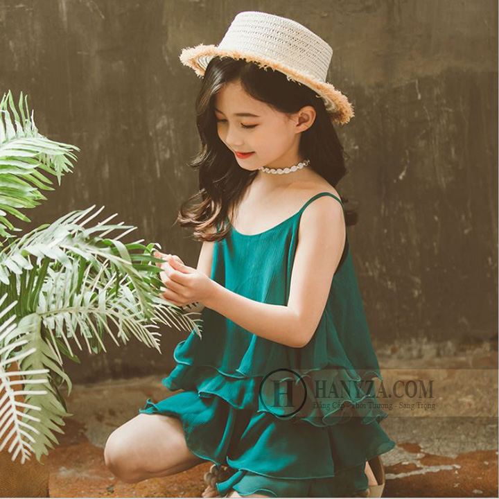 Bộ áo quần giả váy 2 mảnh bé gái cá tính