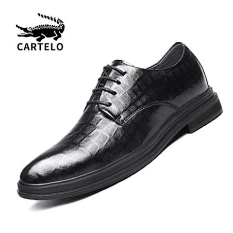 Giày nam công sở da bò dập vân vuông