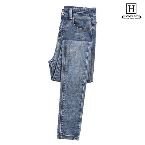 Quần jean nữ eo cao ống côn thanh lịch