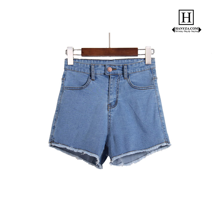 Quần short jean nữ eo cao nâng hông