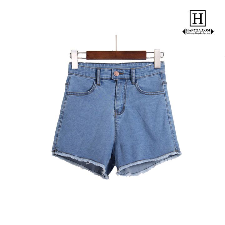 Quần short jean nữ eo cao nâng hông