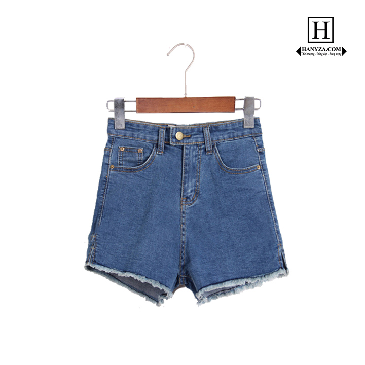 Quần short jean nữ eo cao nâng hông