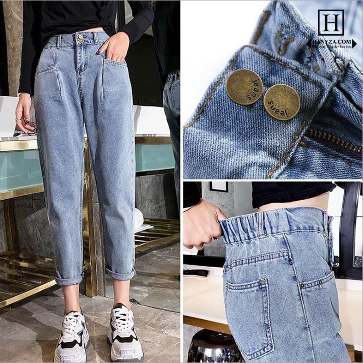 Quần jean nữ thon gọn phong cách retro