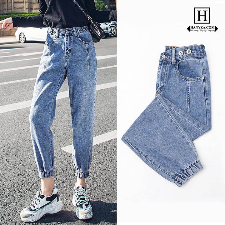 Quần jean nữ thon gọn phong cách retro