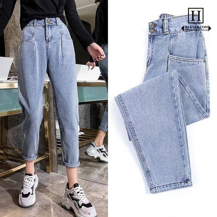 Quần jean nữ thon gọn phong cách retro