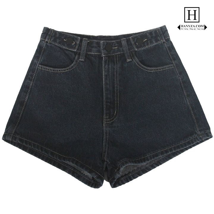 Quần short jean nữ cạp cao 3 khuy phong cách