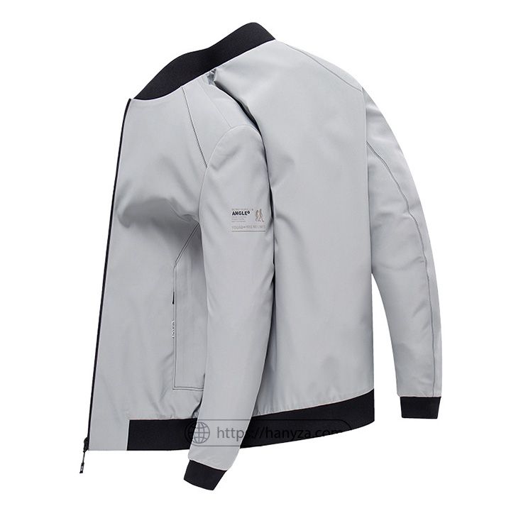 Áo gió nam cổ tròn họa tiết trơn phong cách thể thao