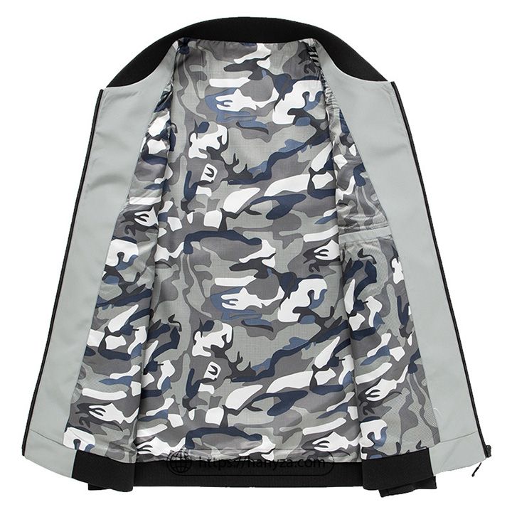 Áo gió nam cổ tròn họa tiết trơn phong cách thể thao