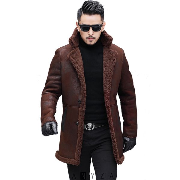 Áo khóc da lót lông cừu dáng dài RSJM0017