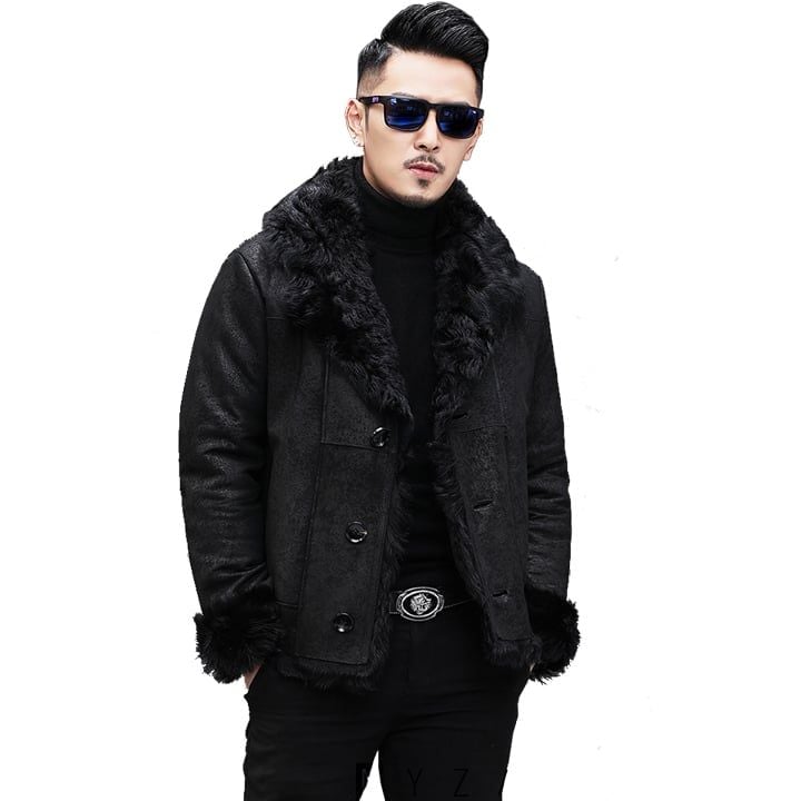Áo khoác nam da cừu lót lông dày RSMW1907